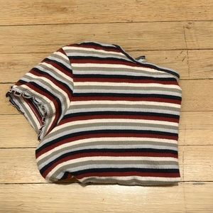 striped crop top t shirt